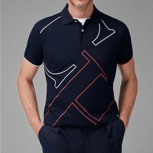 Carolina Herrera Navy Polo with Red and White Accents
